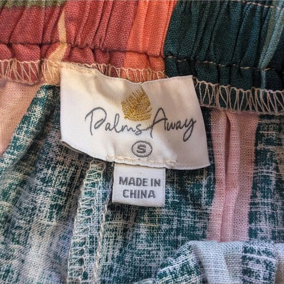 NWT Leaf Print Linen Shorts from Palms Away by Red Dress Sz S - Picture 8 of 8